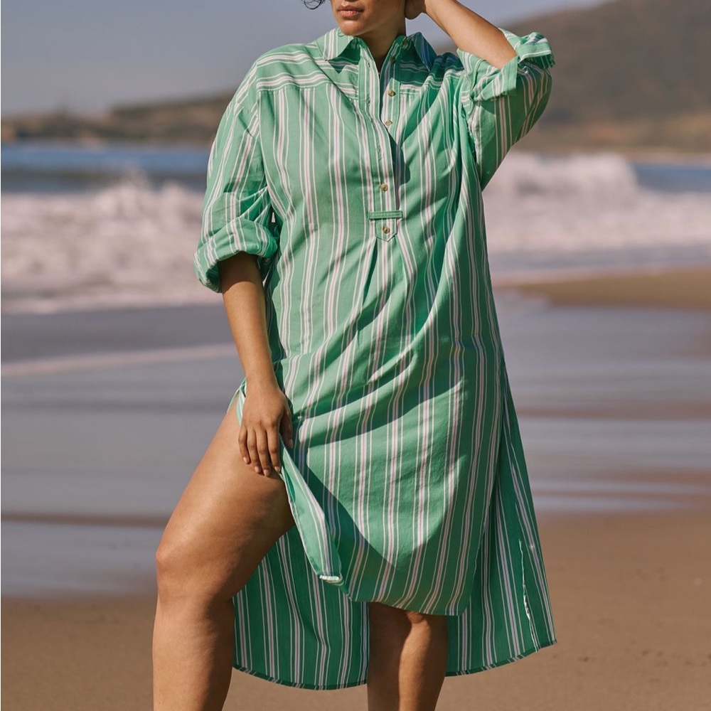 Anthropologie striped popover dress 3x BNWT